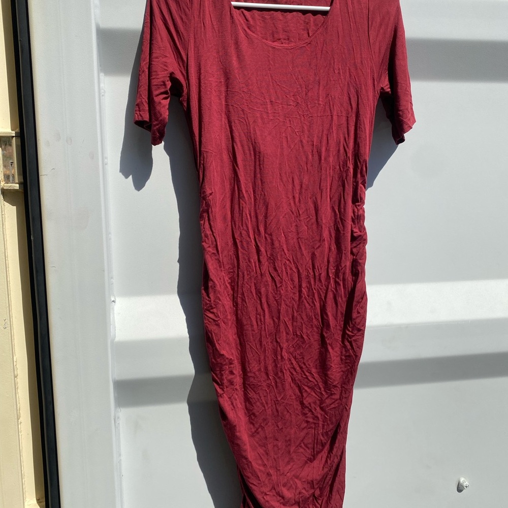 Chic Burgundy maternity dress by A Pea in the Pod